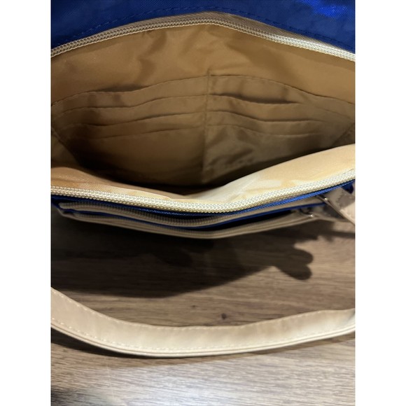 NWOT MultiSac Omega Shopper Tote Bag Purse Blue Double Handle IPAD Friendly - Picture 7 of 9